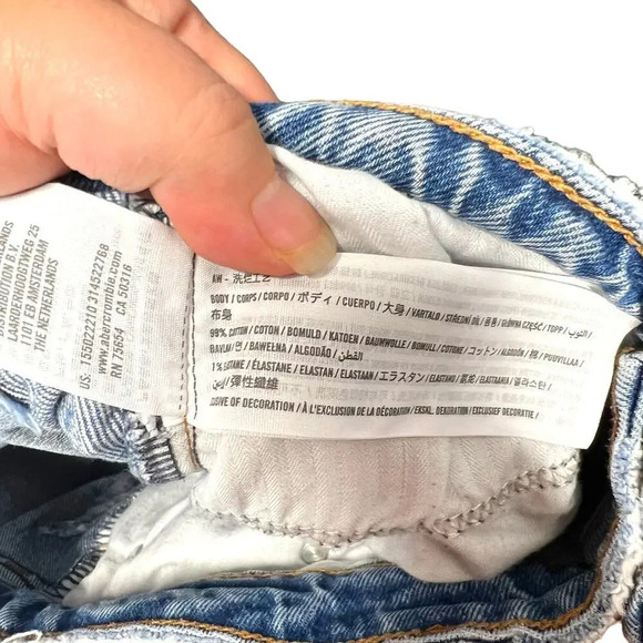 Abercrombie and Fitch Curve Love Jeans High Rise Distressed Ripped Size 24 00R - Picture 11 of 11